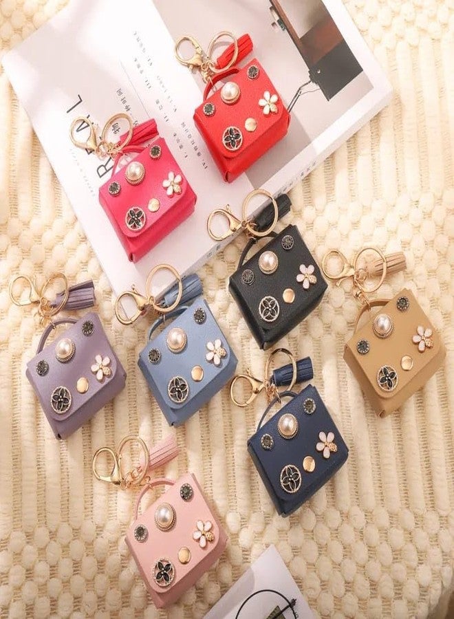 Lupro Mini Coin Purse Keychain - Cute Korean Aesthetic Travel Organizer for Girls, Women & Kids Small Wallet with Key Ring, Gift Bag Charm for Handbags & Cars (Dark Red) - Image 5